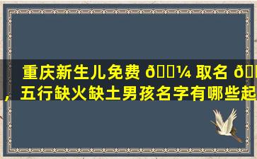 重庆新生儿免费 🌼 取名 🐶 ，五行缺火缺土男孩名字有哪些起名必读！